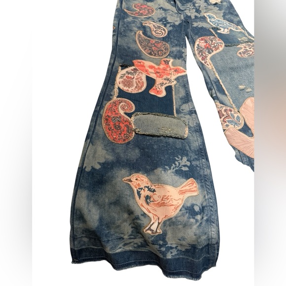 *NWT* Free People Flying High Patched Jeans Size 26 - Picture 9 of 14